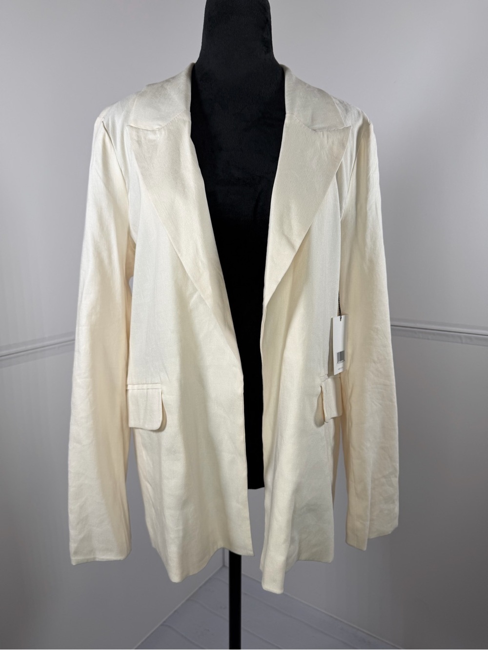 NWT Jason Wu Cream Open Front Blazer Jacket Size Medium
